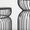 Homeroots Set of Two Clear and Black Tempered Glass and Metal Wire Round Drum End Tables, 2PK 605375 - alternate 9