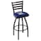 Holland Bar Stool Co 36" Blk Wrinkle Xavier Swivel Bar Stool, Ladder Back L01436Xavier - alternate 1