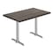 Flash Furniture Bennett 30 in x 48 in Solid Wood Indoor Tabletop in Dark Brown with Dual 5 in x 22 in Dining Height GSF-REC3048-DKBRN-T0522S-GG - alternate 1