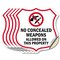 Signmission Concealed Carry Shield Sign No Concealed, 6 inch X 6 inch, Vinyl Decal, 5PK SHI-D-5PACK-6-372 - alternate 1
