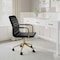 Martha Stewart Taytum Upholstered Office Chair in Black/Polished Brass CH-142370-BK-GLD-MS - alternate 9