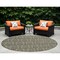 Homeroots 8' Round Taupe and Beige Round Damask Washable Non Skid Indoor Outdoor Area Rug 563894 - alternate 1