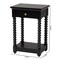 Baxton Studio Terentia Nightstand with Bobbin Legs - 1-Drawer Bedroom Side Table with Storage Shelf, Black 266-14634-ZORO - alternate 9