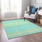 Homeroots 5' X 8' Aqua Green And Yellow Striped Washable Indoor Outdoor Area Rug 614792 - alternate 9