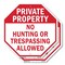 Signmission Private Property No Hunting or Tres, 10 inch X 10 inch, Aluminum Metal Signs, 2PK OC-A-2PACK-10-153 - alternate 1