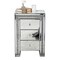 Homeroots 27" Silver Wood and Mirror And Mirrored Glass Three Drawer Nightstand 499317 - alternate 1