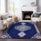 Homeroots 5' X 8' Navy Blue Gray And Brown Oriental Washable Indoor Outdoor Area Rug 598425 - alternate 8