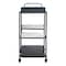 Homeroots 25in Black Steel and Faux Marble Glass Rolling Bar Cart 668797 - alternate 9