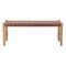 Homeroots 48in Brown Faux Leather and Solid Wood Upholstered Bench 668865 - alternate 1