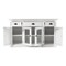 Homeroots 57in White Solid Wood Three Drawer Sideboard with Four Glass Doors 388223 - alternate 6