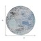Homeroots 8' Turquoise Denim Blue And Gray Round Abstract Washable Indoor Outdoor Area Rug 630815 - alternate 4