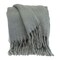 Homeroots Super Soft Gray Soft Solid Color Handloomed Throw Blanket 402915 - alternate 1