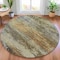 Homeroots 8' Taupe Brown And Gold Round Abstract Washable Indoor Outdoor Area Rug 630863 - alternate 6