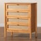 Baxton Studio Jenn Golden Brown Wood Japandi 4-Drawer Chest with Distressed-Finished Rattan 253-13947-ZORO - alternate 9