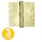 Global Door Controls 4.5 in Leaf W x 4.5 in Leaf H, Bright Brass CP4545-US3-M - alternate 1