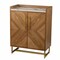 Homeroots Retro Gold Natural and Faux Marble Wine Cabinet 401689 - alternate 1