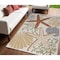 Homeroots 4' X 6' Ivory Orange And Blue Indoor Outdoor Area Rug 527628 - alternate 1