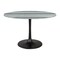 Homeroots 48" Gray and Black Marble and Aluminum Pedestal Base Round Top Dining Table 572219 - alternate 1