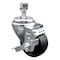 Service Caster 3.5 Inch SS Soft Rubber Wheel Swivel 12mm Threaded Stem Caster with Brake SCC-SSTS20S3514-SRS-TLB-M1215 - alternate 1