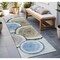 Homeroots 8' Runner Blue Gold and Gray Faux Bois Washable Non Skid Indoor Outdoor Runner Rug 564402 - alternate 8