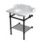 Kingston Brass 30-Inch Carrara Marble Console Sink with Brass Legs and Shelf, 8-Inch, 3-Hole LMS30MBB0 - alternate 1
