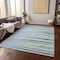 Homeroots 8' X 10' Sky Blue Aqua And Gray Striped Washable Indoor Outdoor Area Rug 597292 - alternate 6