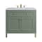 James Martin Vanities Chicago 36 in. Single Vanity, Smokey Celadon, w/ 3 CM Carrara Marble Top 503-V36-SC-3CAR - alternate 1
