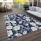 Homeroots 5' X 8' Navy Blue And Ivory Floral Washable Indoor Outdoor Area Rug 599899 - alternate 5