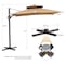 Homeroots 11ft Tan Polyester Round Tilt Cantilever Patio Umbrella With Stand 485675 - alternate 4