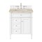 James Martin Vanities Brittany 30" Single Vanity in Bright White, w/ 3 CM Tajnar Eclos Top 655-V30-BW-3TJR - alternate 1