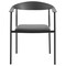 Leisuremod Kora Modern Leather Dining Arm Chair with Iron Legs in Black KCBL-21BL - alternate 8