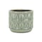 Homeroots 7in Green Geometric Ceramic Indoor Outdoor Round Pot Planter 487455 - alternate 5