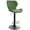 Elama Vintage Faux Leather Adjustable Bar Stool in Green with Black Base ELM-799-45-GRN - alternate 1