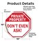 Signmission Private Property Don't Even Ask!, 10 inch X 10 inch, Vinyl Decal, 2PK OC-D-2PACK-10-152 - alternate 4