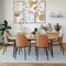 Leisuremod Tule Fabric Dining Side Chair with Powder-Coated Steel Frame, Natural Wood/Beige TCNW18BG - alternate 10