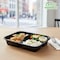 Ecoquality 3 Compartment Black Food Container with Lid for Meal Prep and Takeout, 540PK EQ3CSUSHITRY9X6-540 - alternate 7
