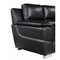 Homeroots 85" Black Leather Sofa With Silver Legs 329475 - alternate 8