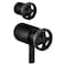Brizo Litze Tempassure Thermostatic Valve With Diverter Trim Handle Kit, Wheel Matte Black/Luxe Steel HW7532-BLSL - alternate 4