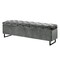 Homeroots 16" Gray Upholstered Velvet Bench with Flip top 530663 - alternate 1