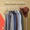 Campior Premium Clothes Hangers, Slim, Durable Plastic with Shoulder Grooves, Gray, 180PK CMPPLH180GY - alternate 9