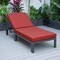 Leisuremod Chelsea Modern Outdoor Chaise Lounge Chair With Red Cushions CLBL-77R - alternate 9