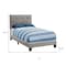 Homeroots Gray Twin Tufted Upholstered Linen Bed Frame with Nailhead Trim 333286 - alternate 5