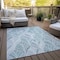 Homeroots 9' X 12' Aqua Mint Green And Silver Geometric Washable Indoor Outdoor Area Rug 589204 - alternate 8