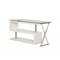 Homeroots 55" Clear and White Glass Mirrored L Shape Executive Desk 286409 - alternate 6