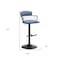 Homeroots Blue and Black Fabric with Metal Swivel Low Back Adjustable Height Bar Chair 534448 - alternate 7