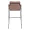 Homeroots Set of Two 30" Brown and Black Faux Shearling and Steel Bar Height Bar Chairs, 2PK 565002 - alternate 5