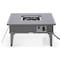 Leisuremod Walbrooke Outdoor Patio Aluminum Square Slats Design Fire Pit Side Table, Lid & Fire Glass, Grey WGRS-27-GL - alternate 10