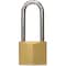 Master Lock Padlock, Keyed Different, Long Shackle, Rectangular Brass Body, Steel Shackle, 13/16 in W 140DLH - alternate 1