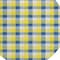 Homeroots 8' Yellow Blue And Beige Round Plaid Washable Indoor Outdoor Area Rug 601448 - alternate 9
