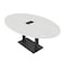 Skutchi Designs Oval Conference Table With Power Unit, 48 in W, 84 in L, White HAR-OVL-48X84-DOU.BK-WA7976-EBLK - alternate 1